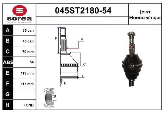 StartCar 045ST2180-54 Joint kit, drive shaft 045ST218054