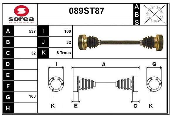 StartCar 089ST87 Drive shaft 089ST87