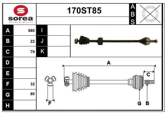 StartCar 170ST85 Drive shaft 170ST85