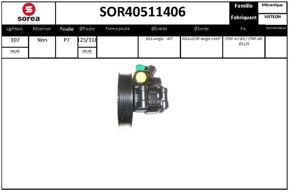 StartCar SOR40511406 Hydraulic Pump, steering system SOR40511406