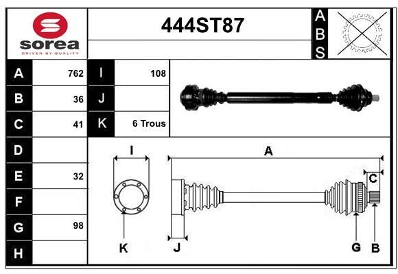 StartCar 444ST87 Drive shaft 444ST87