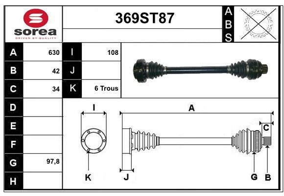 StartCar 369ST87 Drive shaft 369ST87