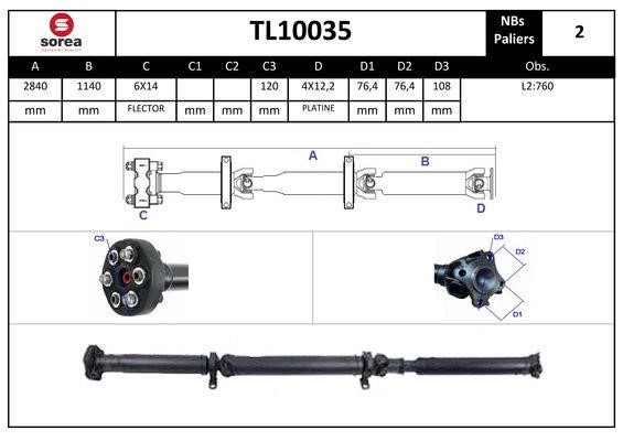 StartCar TL10035 Propshaft, axle drive TL10035