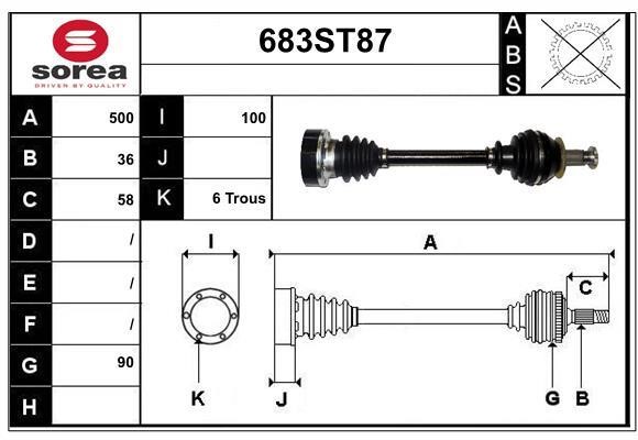 StartCar 683ST87 Drive shaft 683ST87