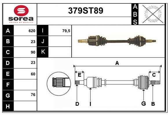 StartCar 379ST89 Drive shaft 379ST89