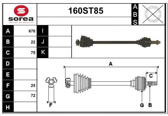 StartCar 160ST85 Drive shaft 160ST85