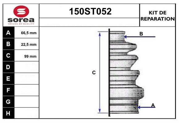 StartCar 150ST052 Bellow set, drive shaft 150ST052