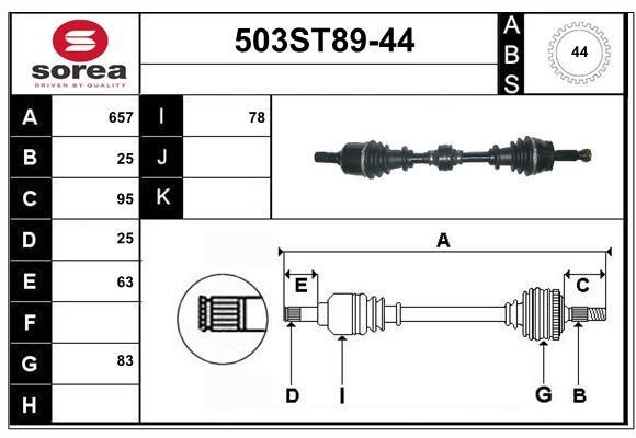 StartCar 503ST89-44 Drive shaft 503ST8944