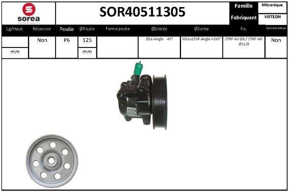 StartCar SOR40511305 Hydraulic Pump, steering system SOR40511305