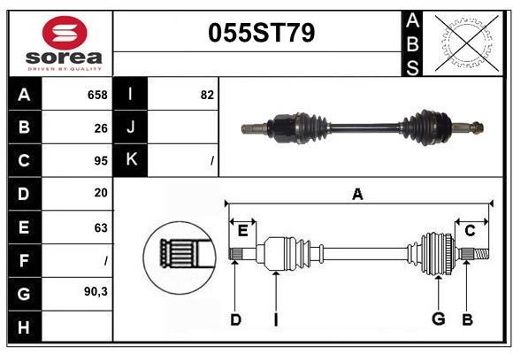 StartCar 055ST79 Drive shaft 055ST79