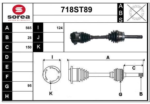 StartCar 718ST89 Drive shaft 718ST89