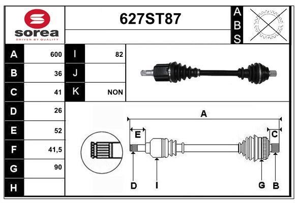 StartCar 627ST87 Drive shaft 627ST87