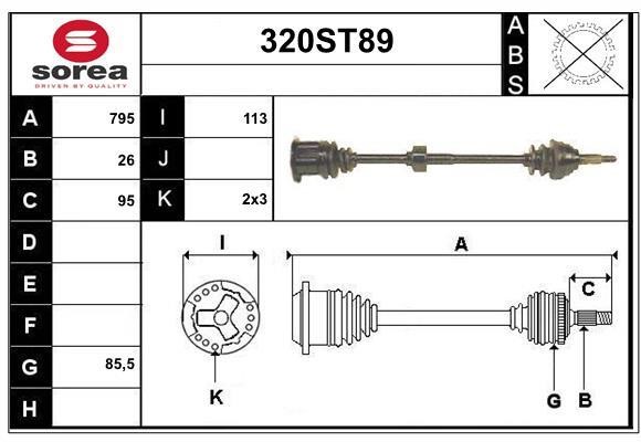 StartCar 320ST89 Drive shaft 320ST89