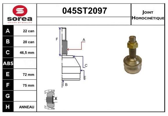 StartCar 045ST2097 Joint kit, drive shaft 045ST2097