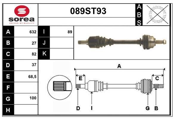 StartCar 089ST93 Drive shaft 089ST93