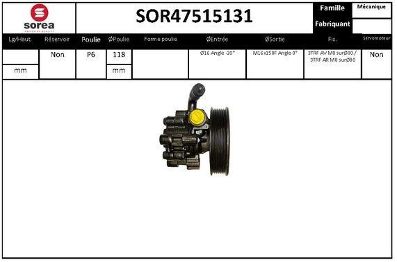 StartCar SOR47515131 Hydraulic Pump, steering system SOR47515131