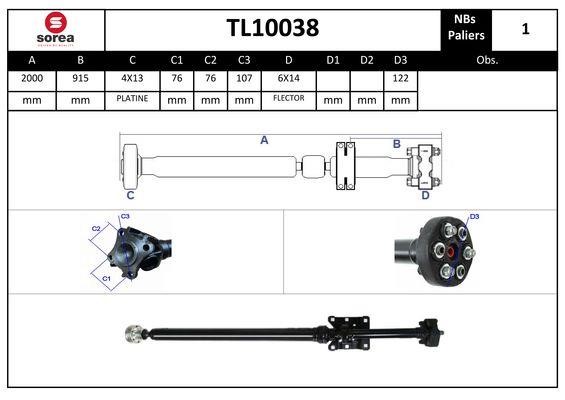 StartCar TL10038 Propshaft, axle drive TL10038