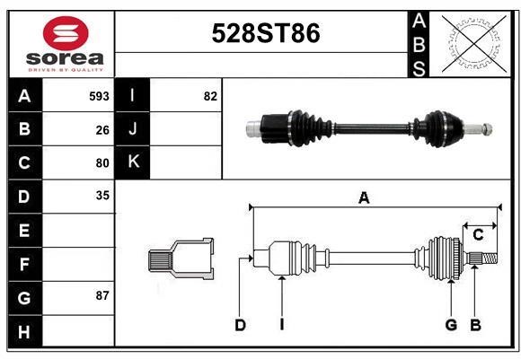 StartCar 528ST86 Drive shaft 528ST86