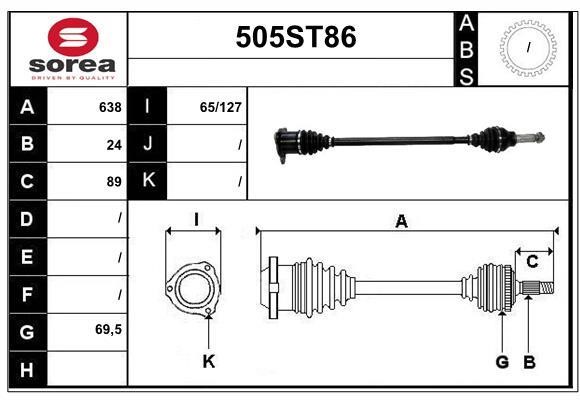 StartCar 505ST86 Drive shaft 505ST86