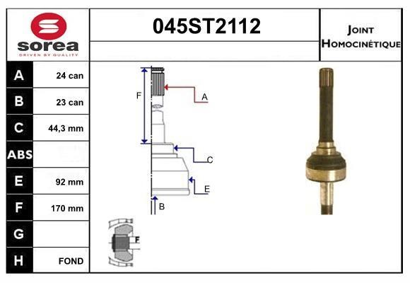 StartCar 045ST2112 Joint kit, drive shaft 045ST2112