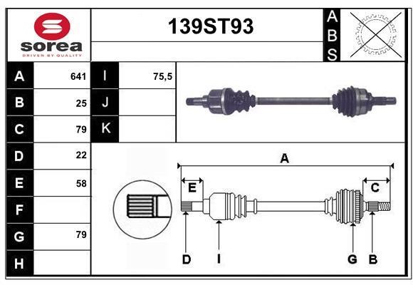 StartCar 139ST93 Drive shaft 139ST93