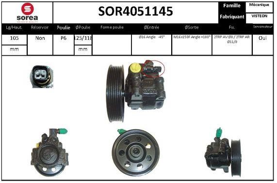 StartCar SOR4051145 Hydraulic Pump, steering system SOR4051145