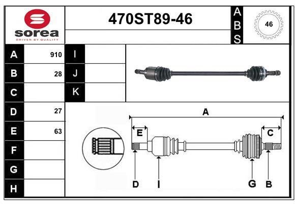 StartCar 470ST89-46 Drive shaft 470ST8946