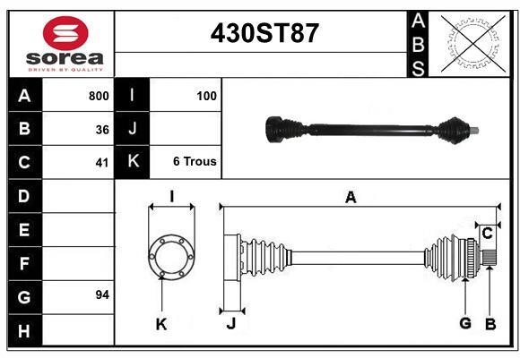 StartCar 430ST87 Drive shaft 430ST87