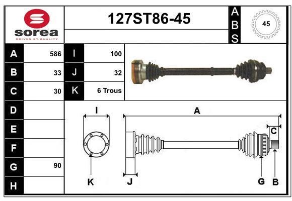 StartCar 127ST86-45 Drive shaft 127ST8645