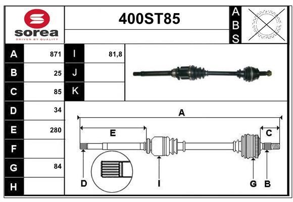 StartCar 400ST85 Drive shaft 400ST85