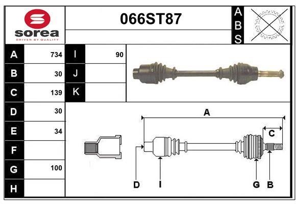 StartCar 066ST87 Drive shaft 066ST87