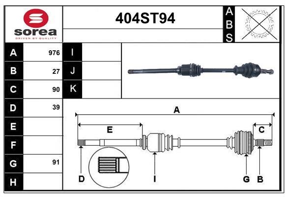 StartCar 404ST94 Drive shaft 404ST94