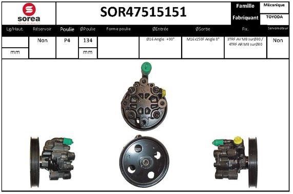 StartCar SOR47515151 Hydraulic Pump, steering system SOR47515151