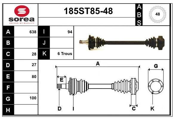 StartCar 185ST85-48 Drive shaft 185ST8548