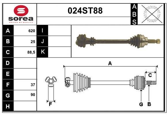 StartCar 024ST88 Drive shaft 024ST88