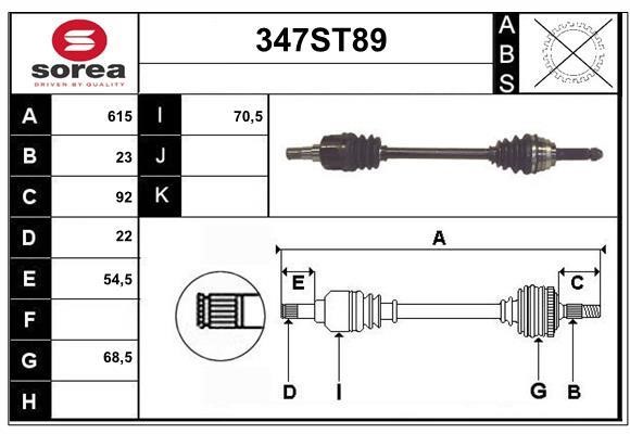 StartCar 347ST89 Drive shaft 347ST89