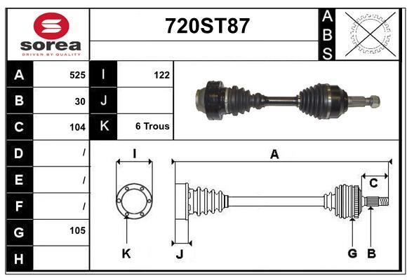 StartCar 720ST87 Drive shaft 720ST87