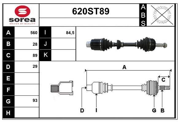 StartCar 620ST89 Drive shaft 620ST89