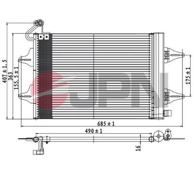 Air conditioner condenser Volkswagen FOX: 60C9131JPN JPN AC Condenser