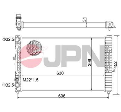 JPN 60C9001-JPN Radiator, engine cooling 60C9001JPN