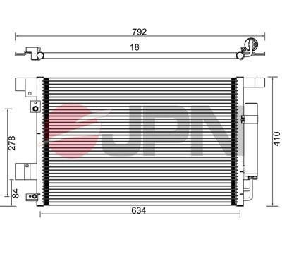 Air conditioner condenser Mitsubishi Lancer: 60C9091JPN JPN AC Condenser