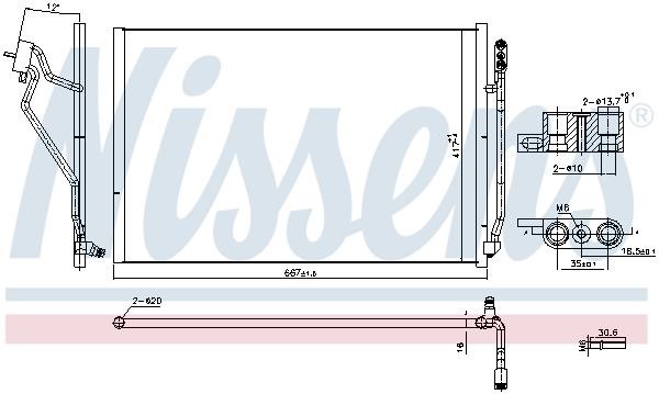 Aircon condenser Mercedes: 941245 Nissens AC Condenser
