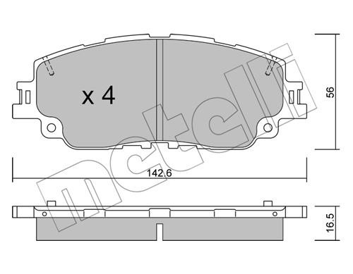 Metelli 22-1227-0 Brake Pad Set, disc brake 2212270