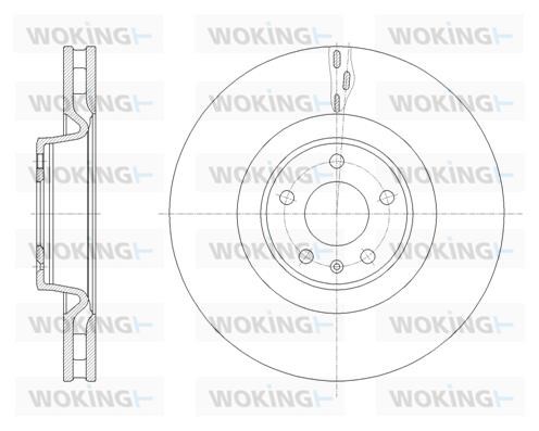 Woking D61671.10 Front brake disc ventilated D6167110
