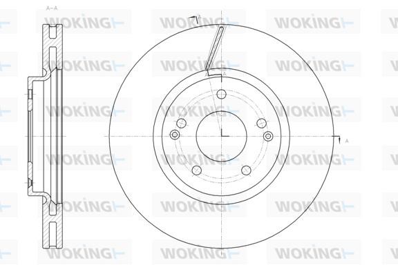 Woking D61663.10 Front brake disc ventilated D6166310