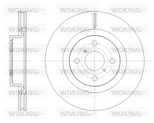 Woking D61656.10 Front brake disc ventilated D6165610