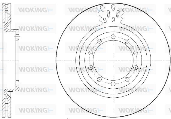 Woking D61672.10 Front brake disc ventilated D6167210