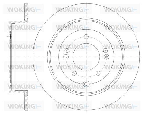 Woking D61779.00 Rear brake disc, non-ventilated D6177900