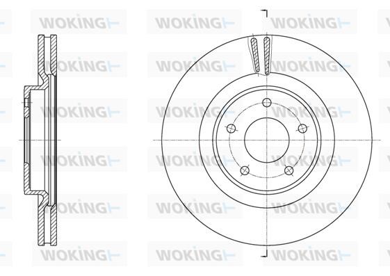 Woking D61790.10 Front brake disc ventilated D6179010
