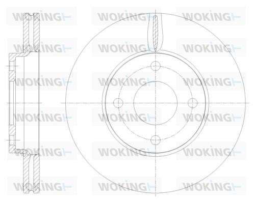 Woking D61778.10 Front brake disc ventilated D6177810